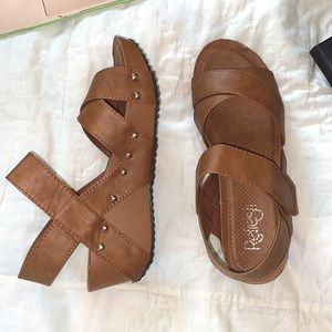 80’s vintage leather wedge